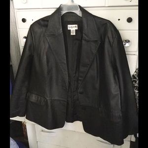 Woman’s Black Leather Jacket/Blazer